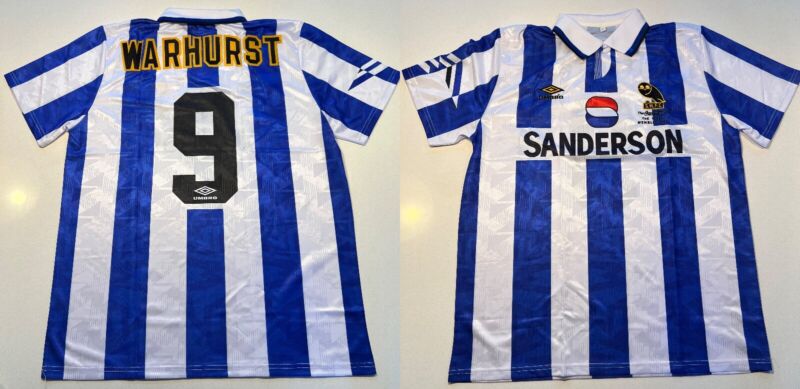 Rare Sheffield Wednesday 1993 League Cup final Warhurst #9 shirt L for sale on Ebay