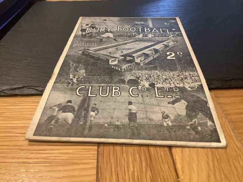 Football Programme, Bury v Burnley , 1946-47 for sale on Ebay