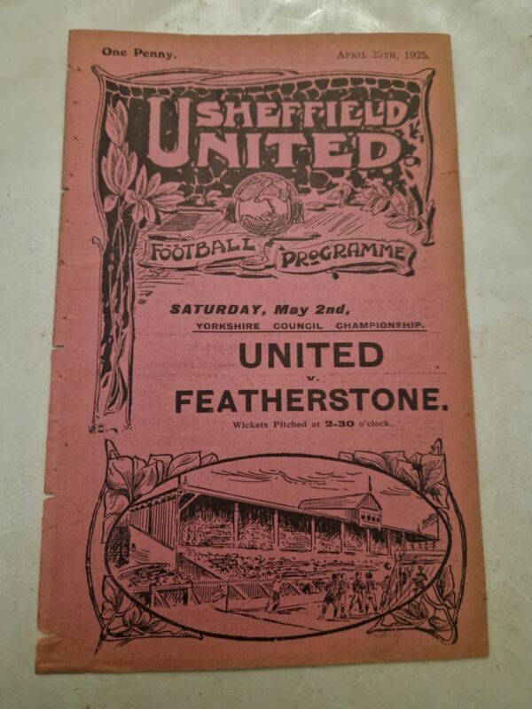 1925 Sheffield United V Burnley Reserves  for sale on Ebay