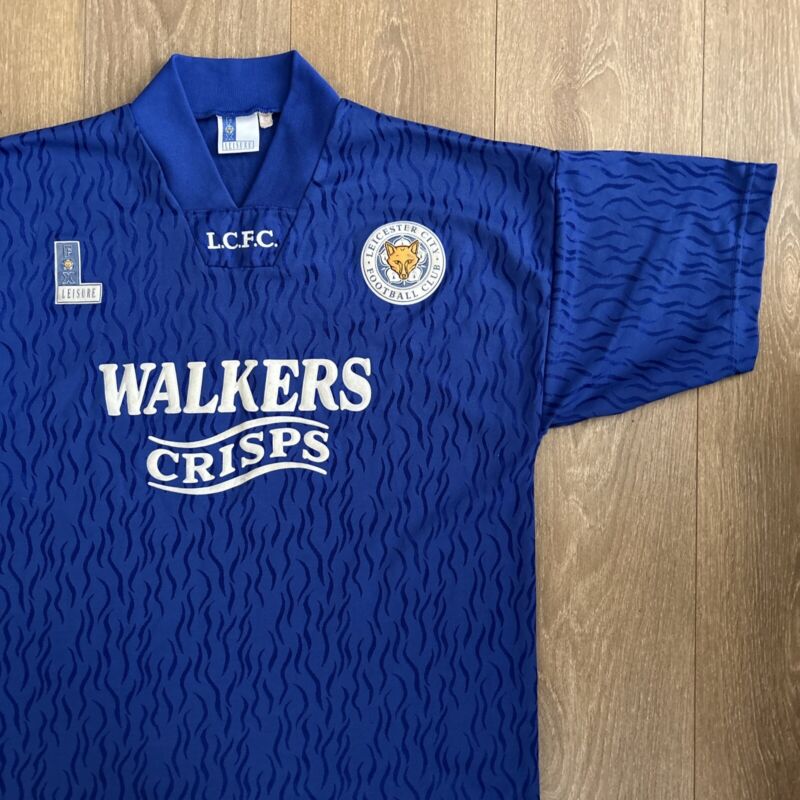 leicester city 1992/93/94 home shirt by fox leisure size large for sale on Ebay