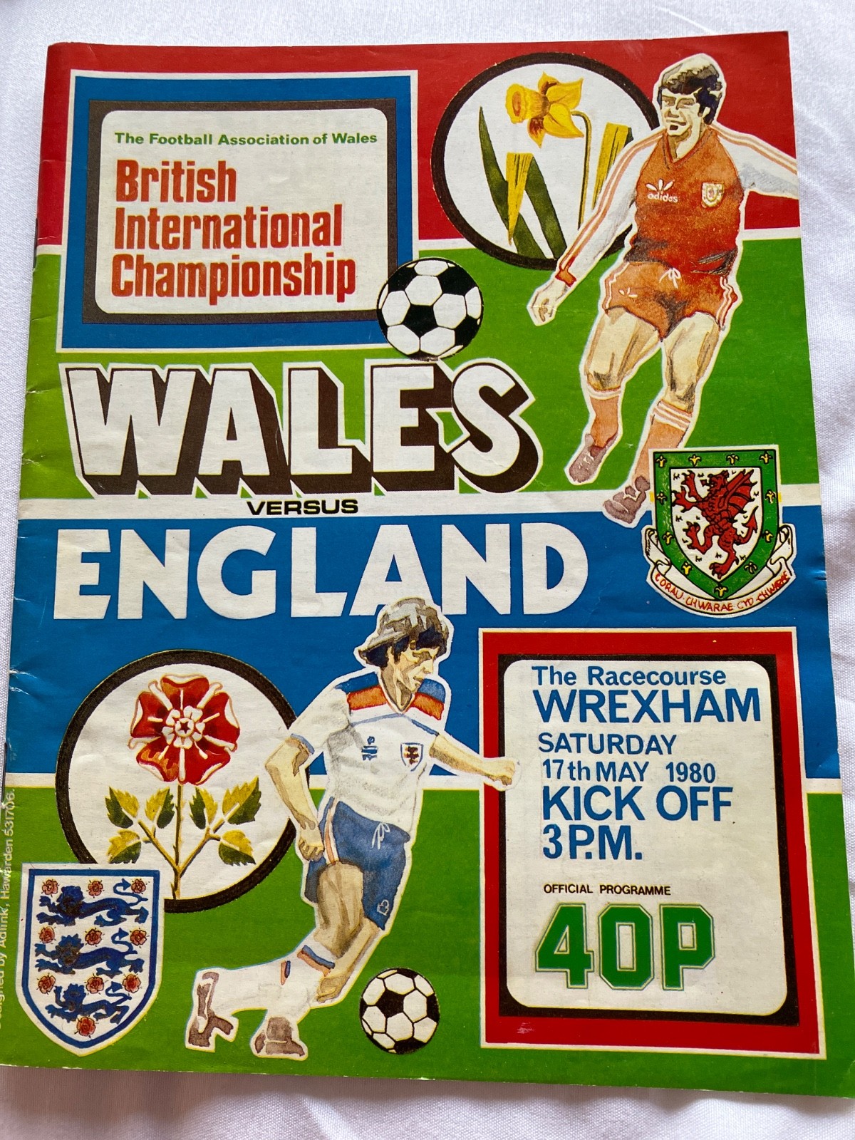 Wales v England 1980 - British International  Programme + Ticket - at Wrexham for sale on Ebay