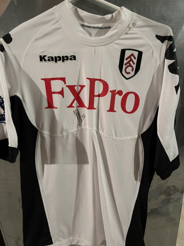 Fulham Kappa Jersey Clint Dempsey 23 Signed Autograph Large Home White for sale on Ebay