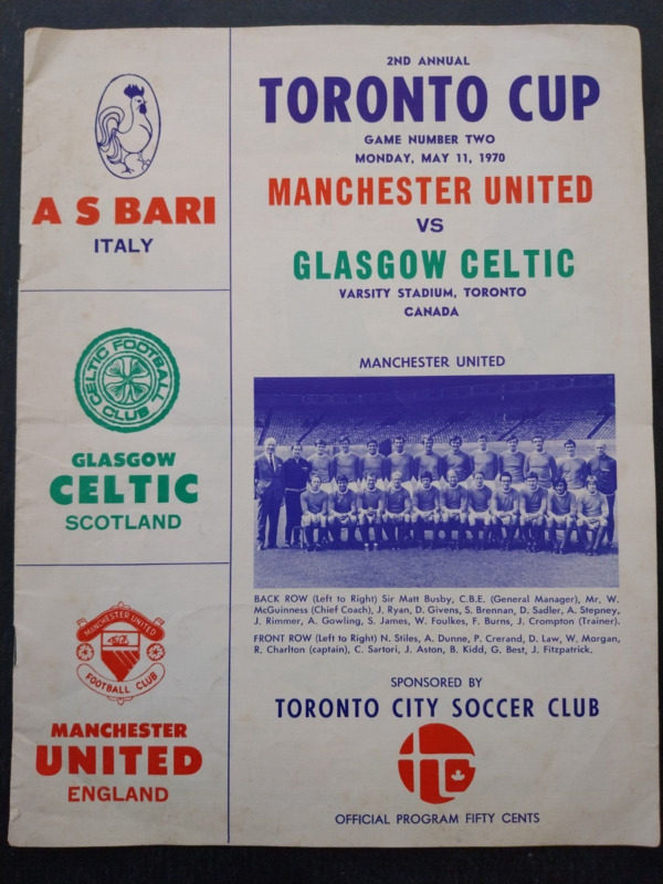 MANCHESTER UNITED V. CELTIC - 11.5.70 TORONTO CUP - COLOUR PRINT for sale on Ebay