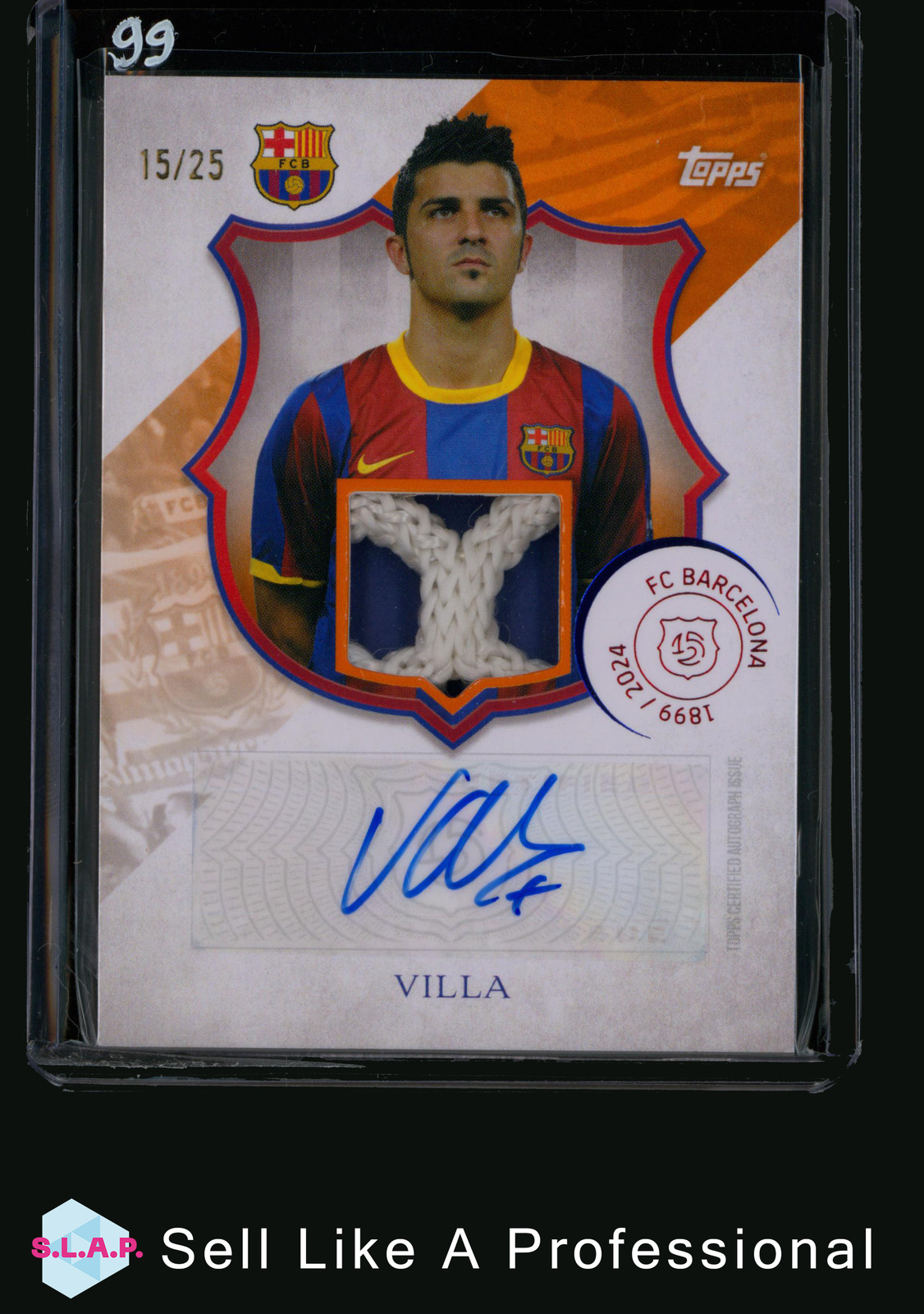 VILLA TOPPS /25 LR-DV 2025 125 YEARS ANNI FC BARCELONA EN AUTO CAMP NOU GOAL NET for sale on Ebay