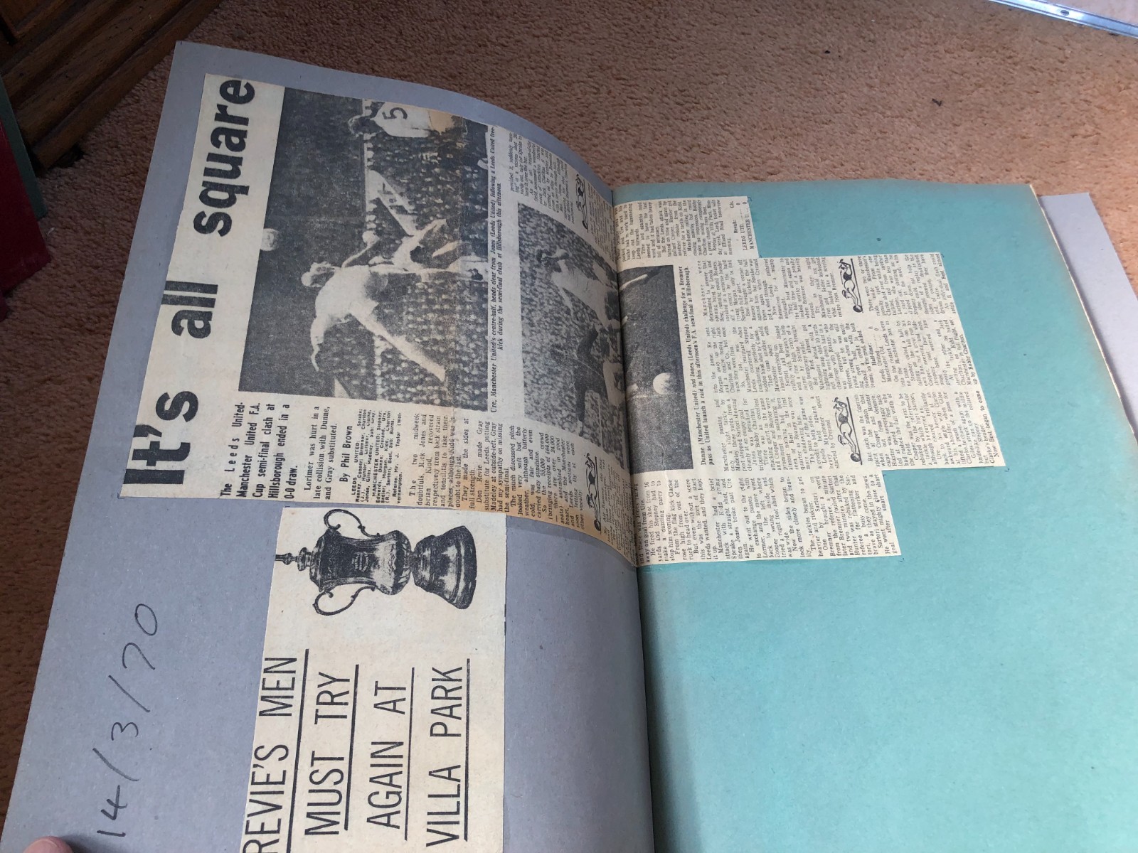 LEEDS UNITED 1970 - 1973 SCRAPBOOK newspaper cuttings for sale on Ebay