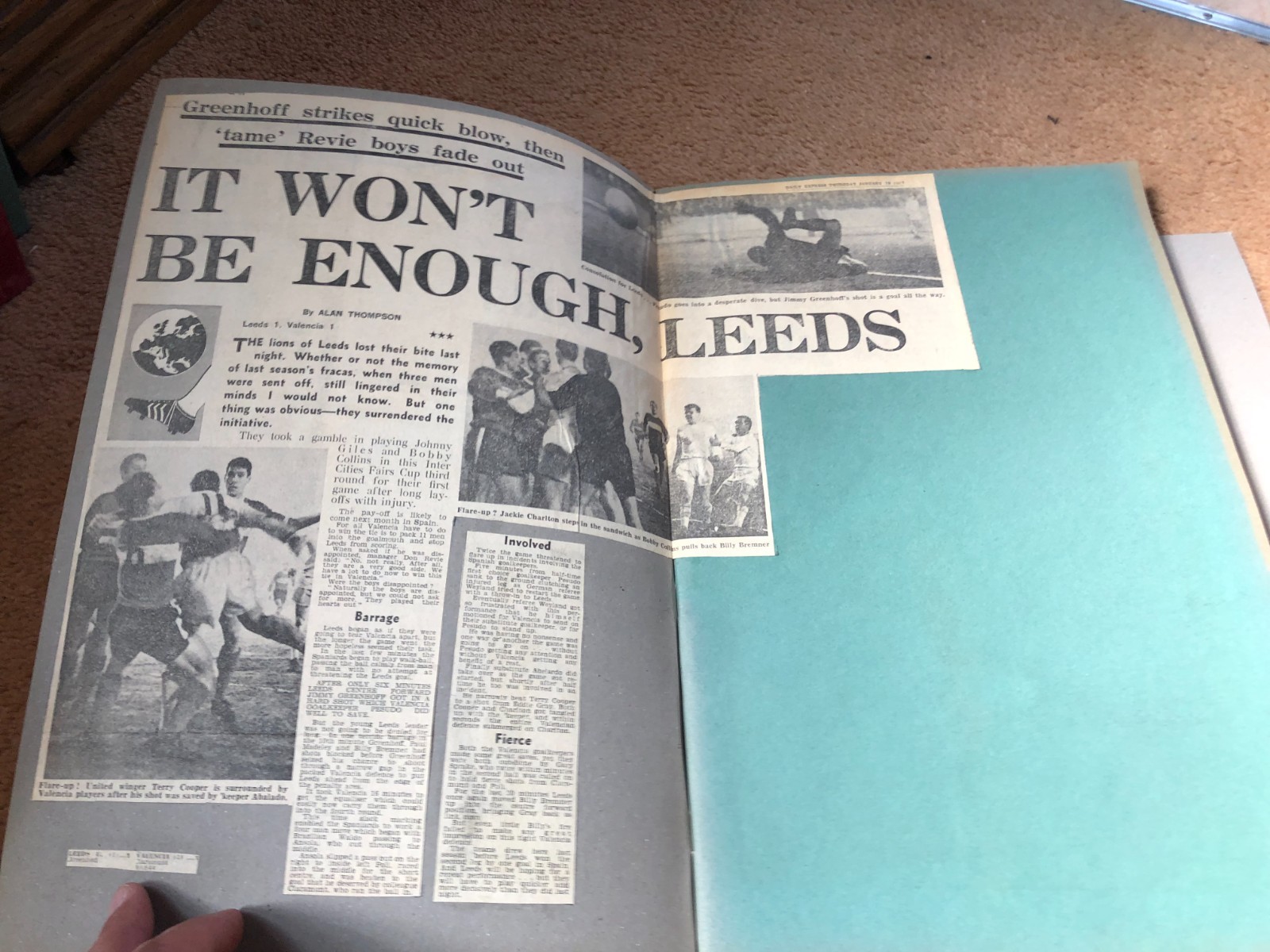 LEEDS UNITED late 1960s SCRAPBOOK newspaper cuttings for sale on Ebay