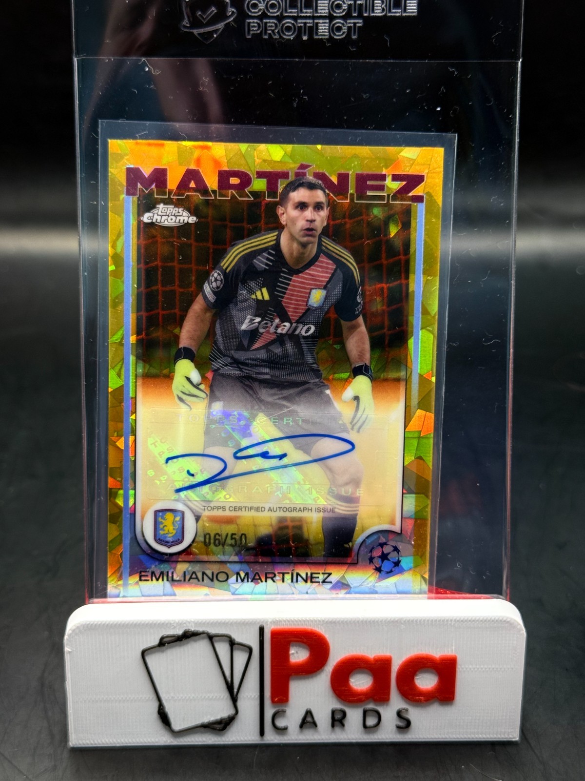 Topps UCC Chrome Sapphire 24/25 - Auto - Aston Villa - Emiliano Martinez /50 for sale on Ebay