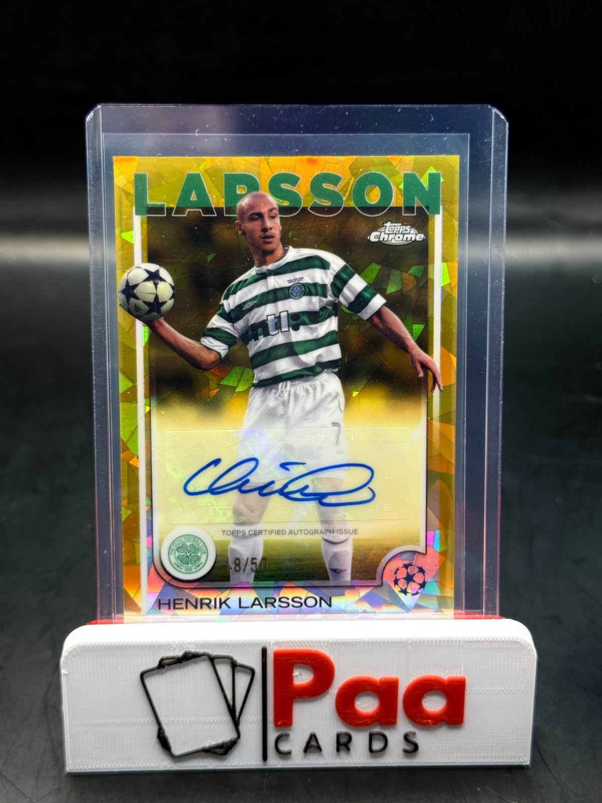 Topps UCC Chrome Sapphire 24/25 - Auto - Celtic - Henrik Larsson /50 for sale on Ebay