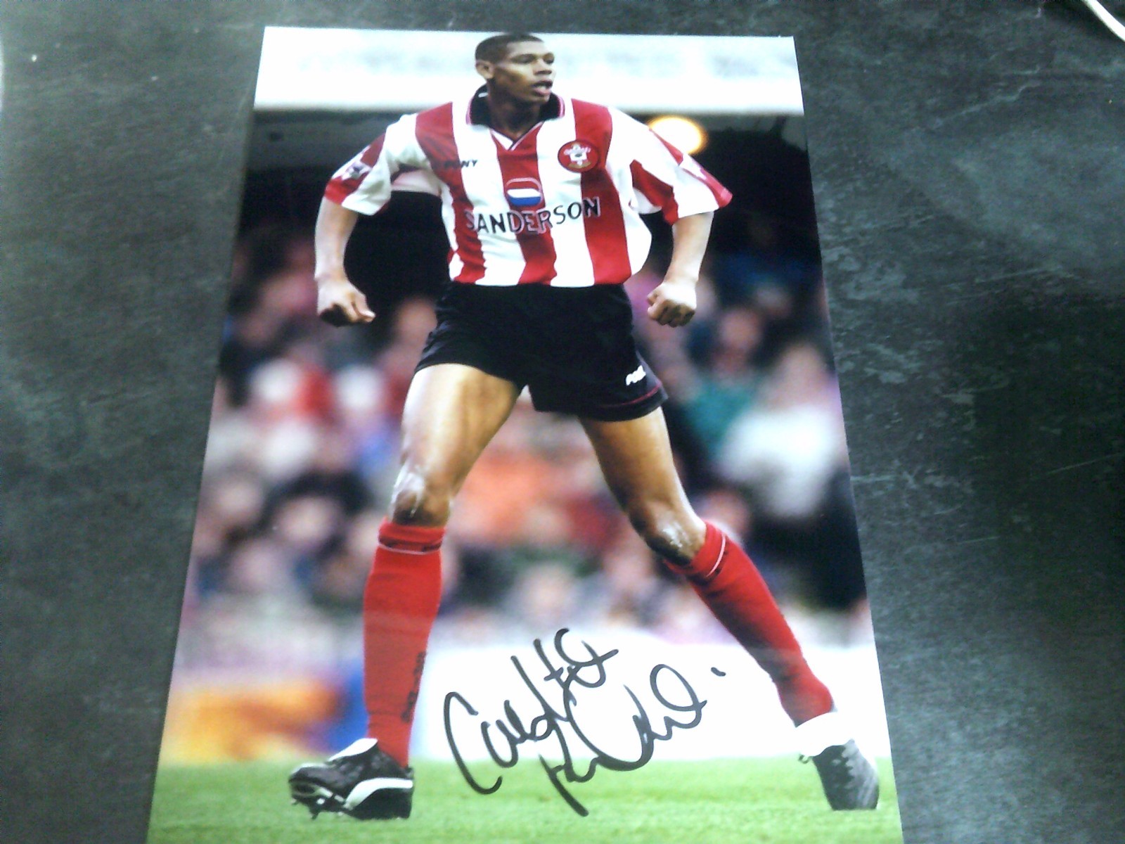 Signed Carlton Palmer Southampton 12 x 8 Photograph Sanderson Home Shirt 2 for sale on Ebay