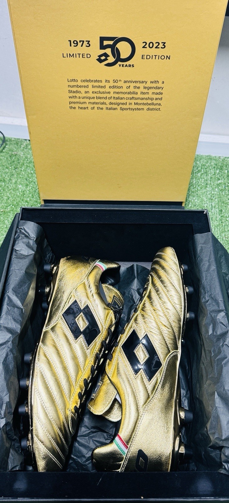 BNIB NEW LOTTO STADIO OG GOLD 50 YEARS EDITION FOOTBALL BOOTS FG 49/50 UK 10.5 for sale on Ebay