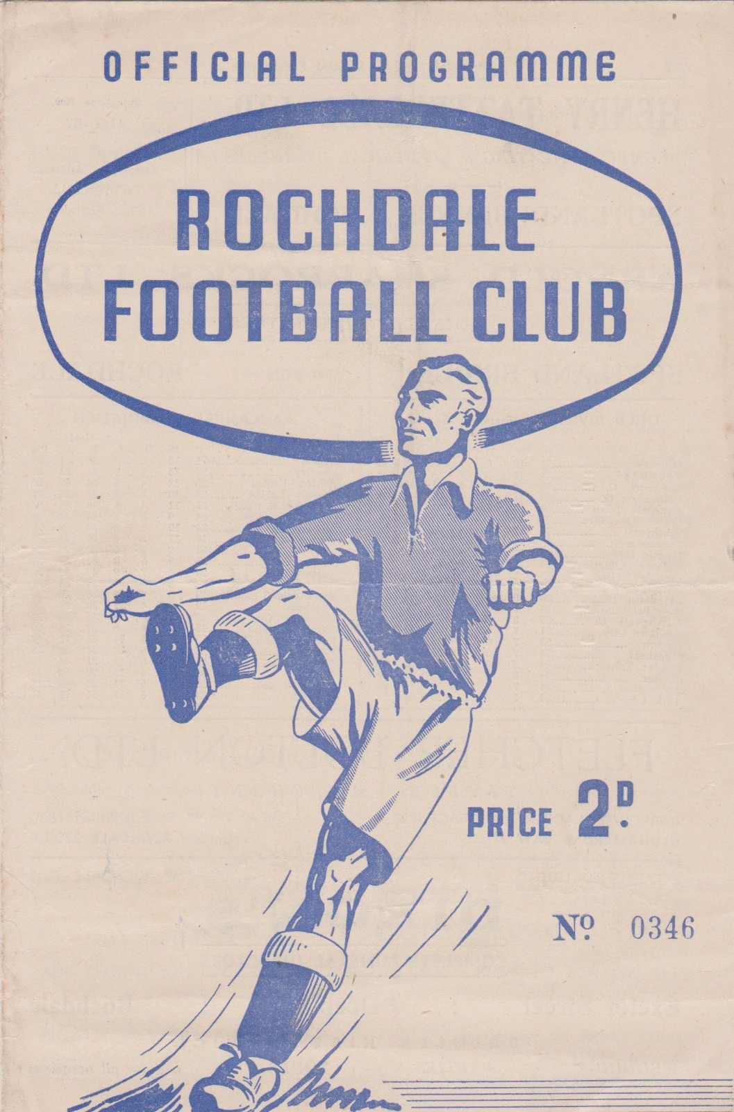 FOOTBALL PROGRAMME ROCHDALE V NEW BRIGHTON 1949-1950 for sale on Ebay