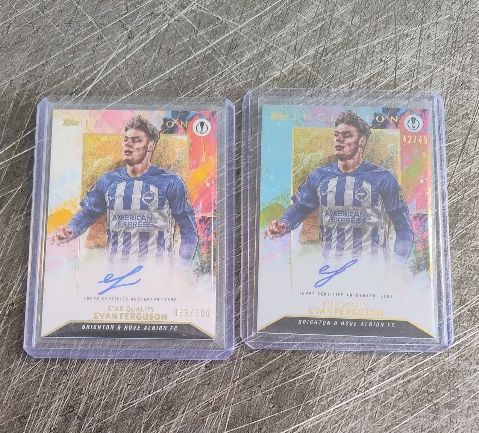 Topps Inception UCC Evan Ferguson Auto Lot /300 /49 Brighton Roma for sale on Ebay