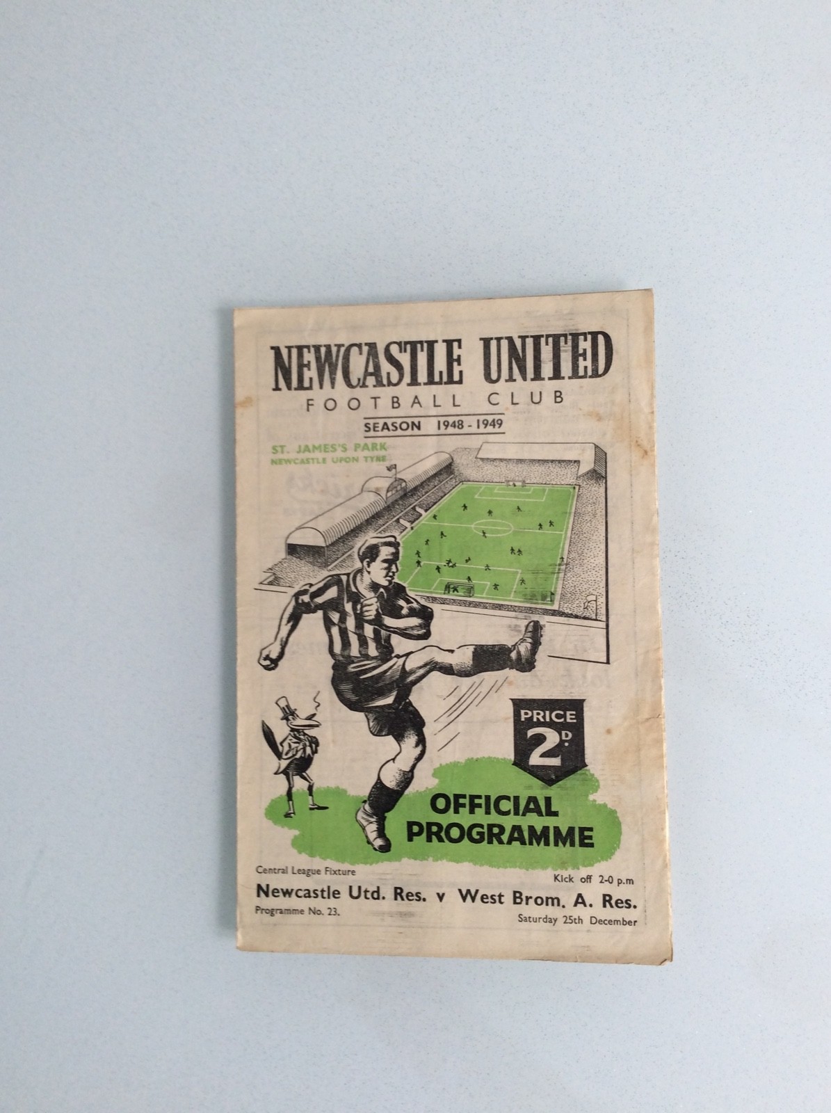 NEWCASTLE UNITED RESERVES V WEST BROMWICH ALBION RESERVES 25.12.1948 CENTRAL LGE for sale on Ebay