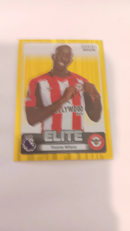 Panini Premier League 2025 sticker YOANE WISSA BRENTFORD  ELITE YELLOW  PARALLEL for sale on Ebay
