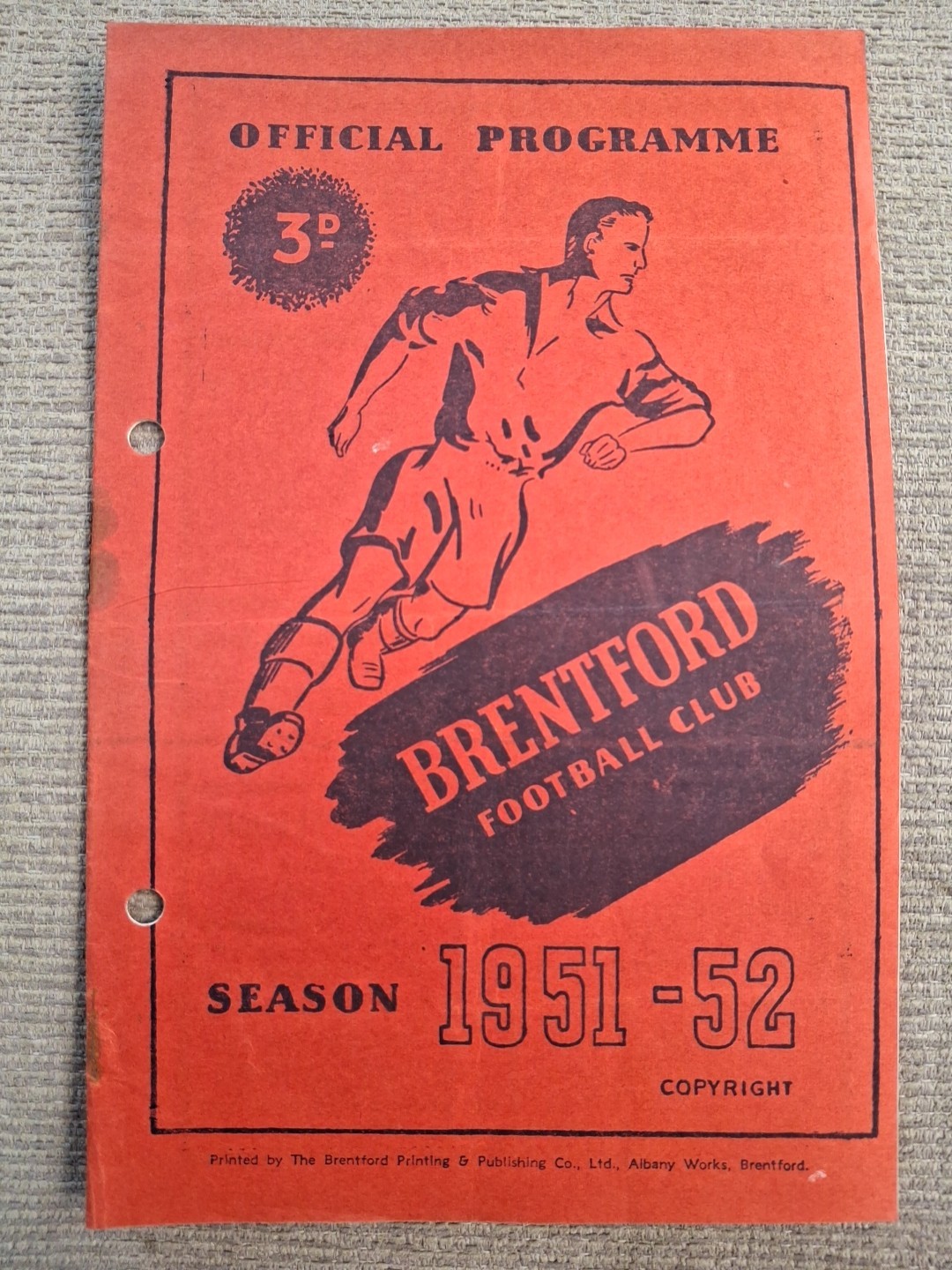 Brentford v West Ham United programme.  29/2/1952 for sale on Ebay