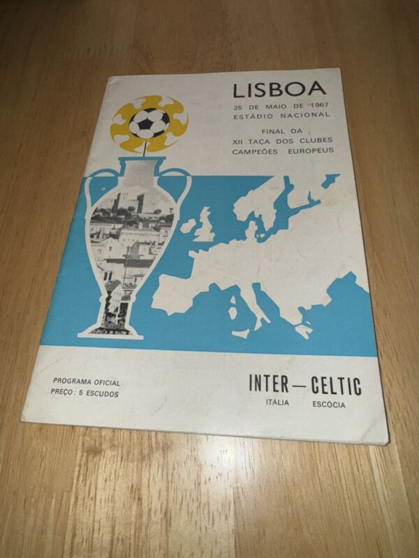 Inter V Celtic 1967 European Cup Final Programme Played In Lisbon for sale on Ebay