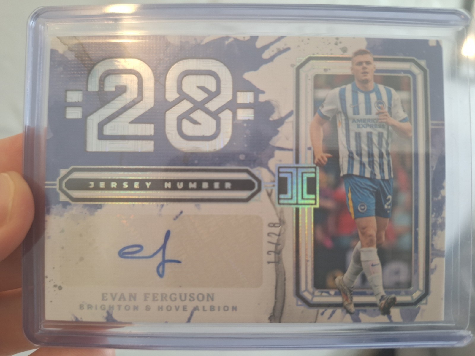Evan Ferguson, Brighton, Impeccable 2024-25 - Jersey Number Autograph- 12/28 for sale on Ebay