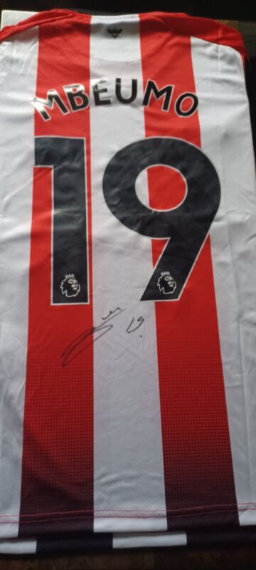 BRYAN MBEUMO - BRENTFORD - HAND SIGNED NAME AND NUMBERED SHIRT for sale on Ebay