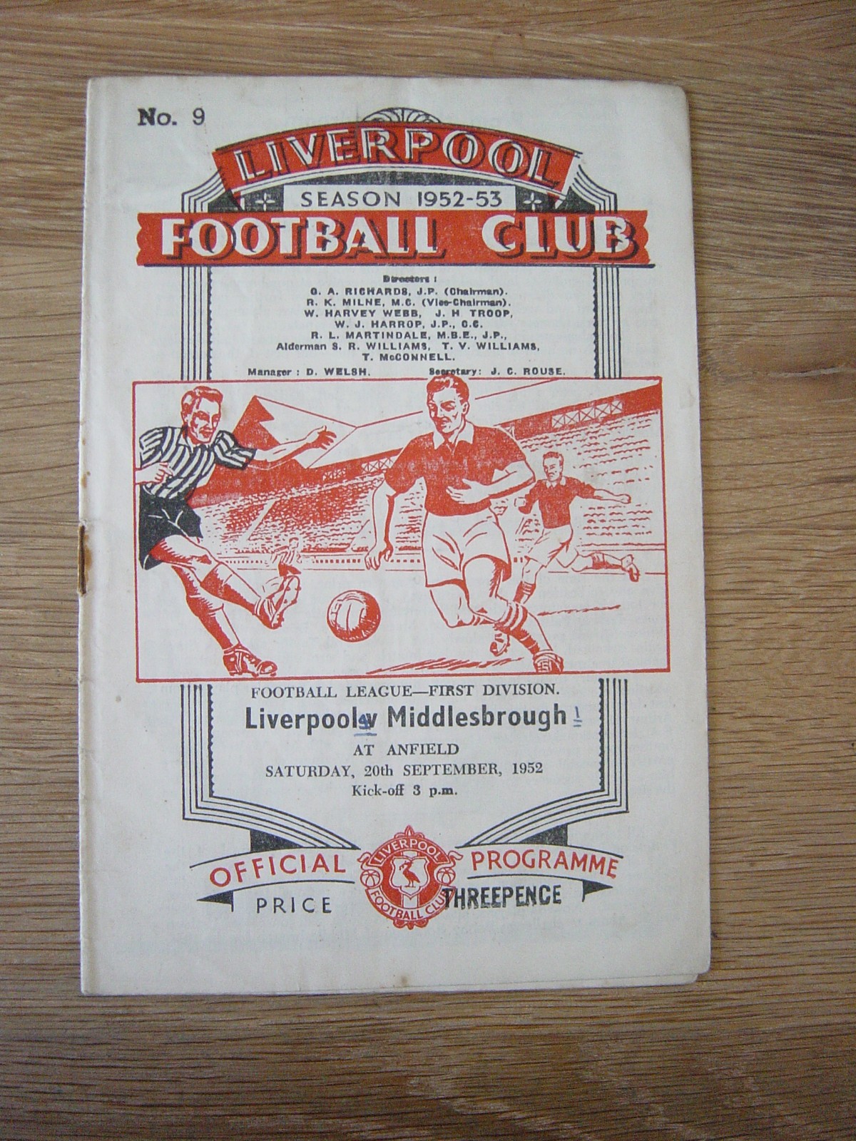 1952/53 LIVERPOOL v MIDDLESBROUGH for sale on Ebay