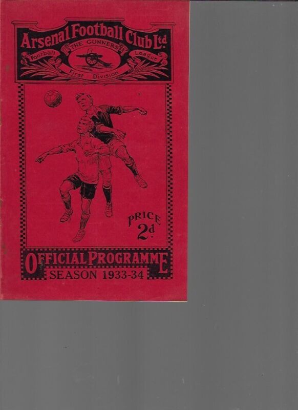 PRE-WAR PROGRAMME - ARSENAL v LEICESTER CITY - 21 OCTOBER 1933 for sale on Ebay