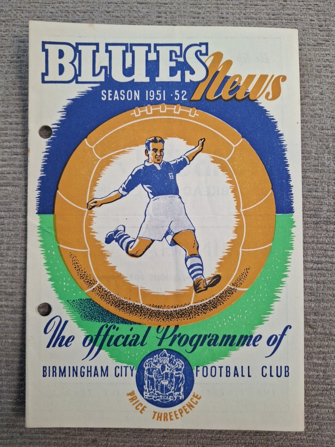 Birmingham City v  West Ham United programme.  20/10/1951 for sale on Ebay