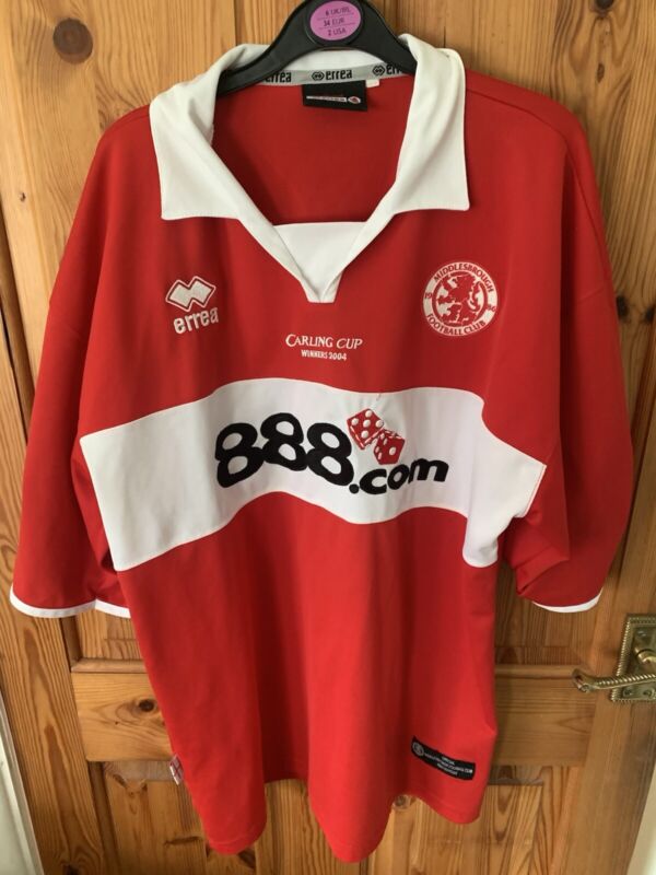 middlesbrough football shirt 2004/2005 Carling cup winners red errea home shirt  for sale on Ebay