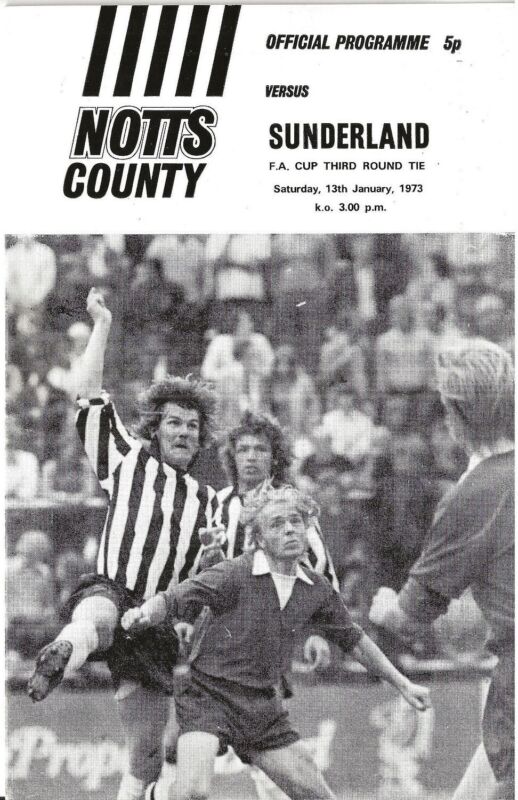 Football Programme NOTTS COUNTY v SUNDERLAND Jan 1973 FAC for sale on Ebay