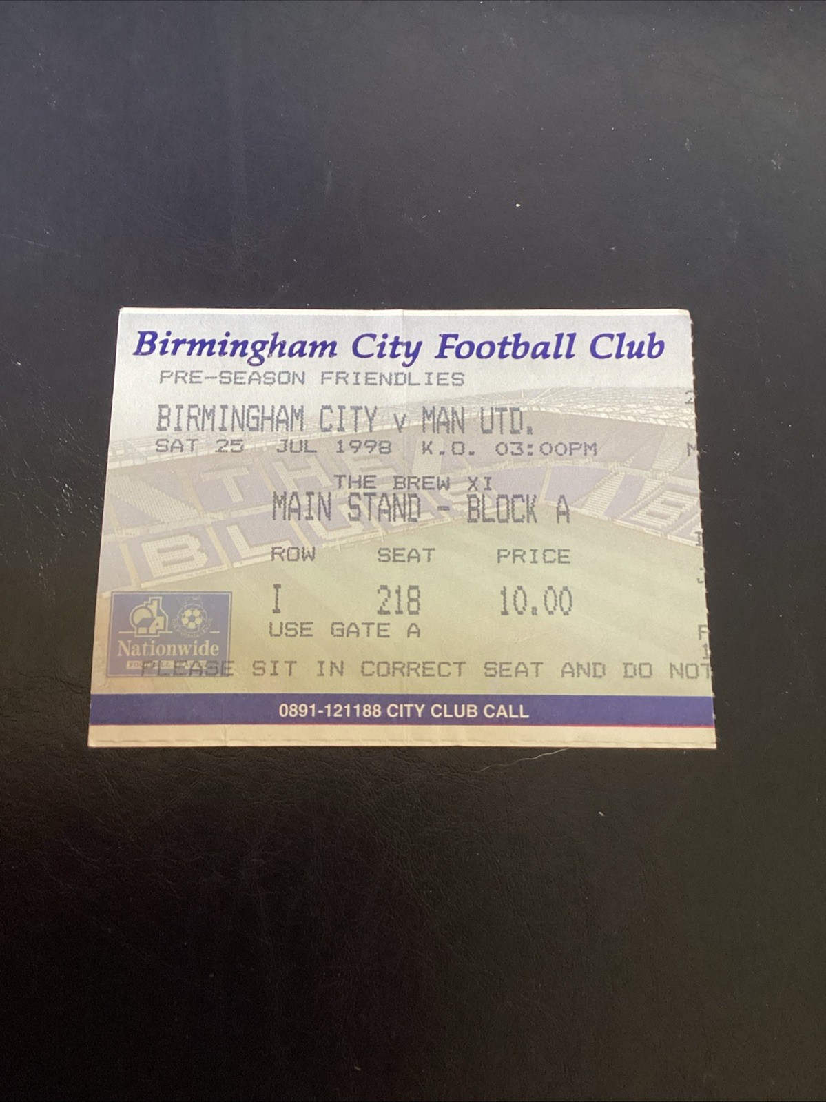 Birmingham City v Manchester United 1998/99 Pre Season Friendly Match Ticket for sale on Ebay