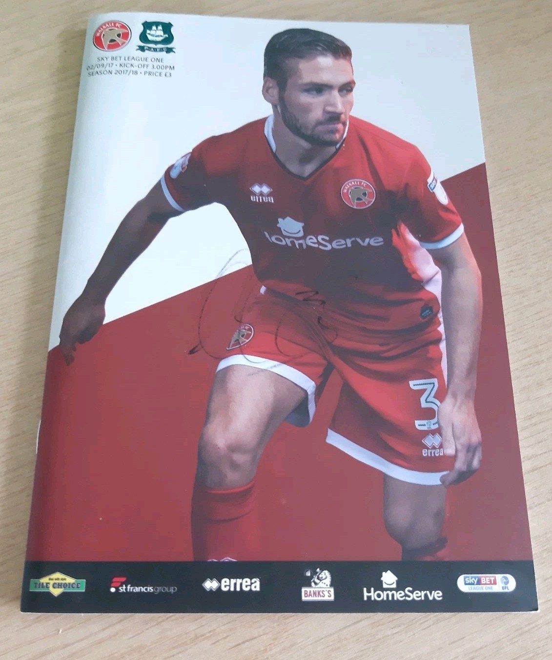 Multi Signed Walsall Programme V Plymouth Argyle 2017-18 for sale on Ebay