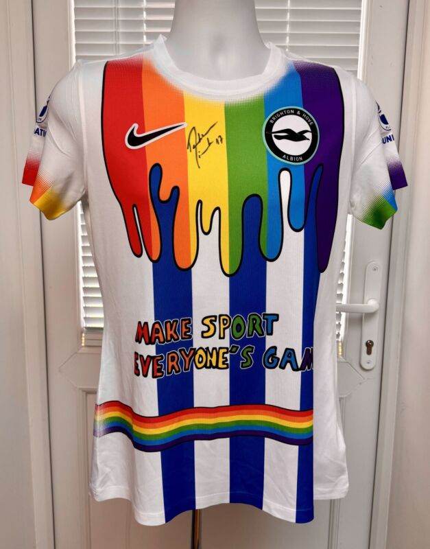 Brighton & Hove Albion Football Shirt Rainbow Laces Genuine Nike 2023 Jersey for sale on Ebay