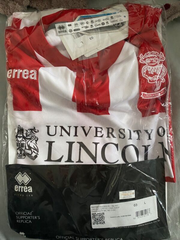 Lincoln City FC 21/22 Home University shirt large for sale on Ebay