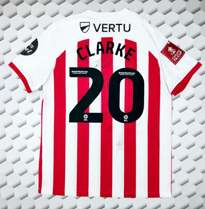 Sunderland Match Worn football Shirt Jack Clarke V Newcastle United for sale on Ebay