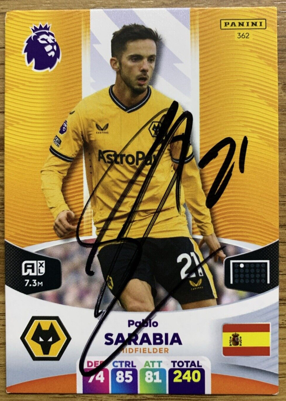 ADRENALYN XL SIGNED CARD - PABLO SARABIA - WOLVES for sale on Ebay