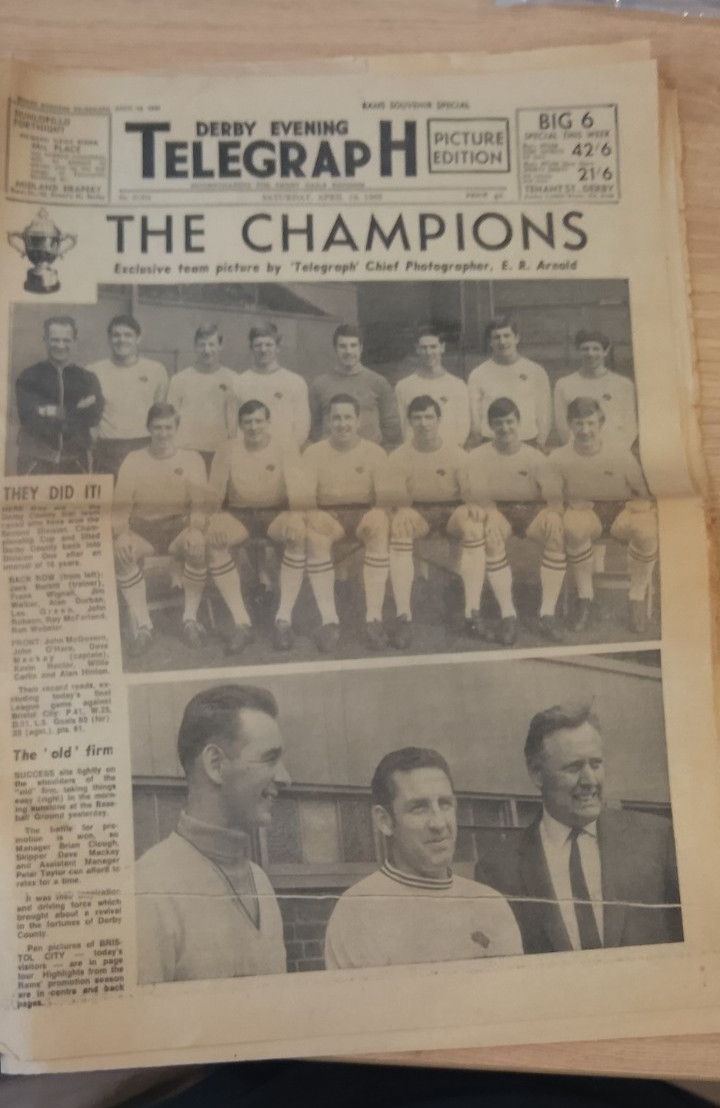 1969 Derby Evening Telegraph The Champions Derby County Picture Edition 19/4/69 for sale on Ebay