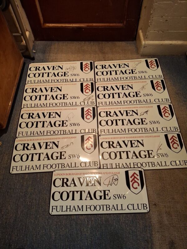 9 Fulham Fc Hand Signed Street Signs - In Mainly Very Good Condition for sale on Ebay