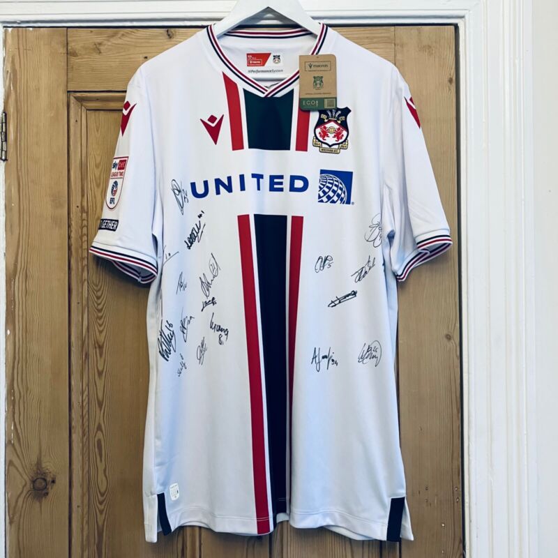 Very rare Wrexham 2023/24 season away squad Signed shirt Paul Mullin #10 BNWT! for sale on Ebay