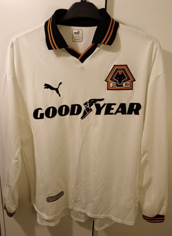 Wolves original Long Sleeve AWAY white Shirt 1999-2000 Goodyear Puma Medium for sale on Ebay