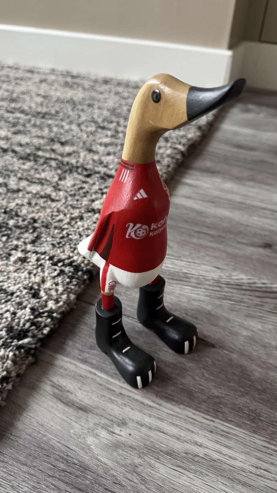 Nottingham Forest NFFC Shirt Wooden Duck for sale on Ebay