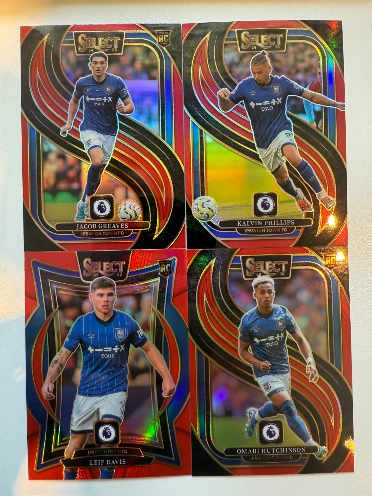 Ipswich Town Panini Select Red Edition, Hutchinson, Davis, Phillips, Greaves for sale on Ebay