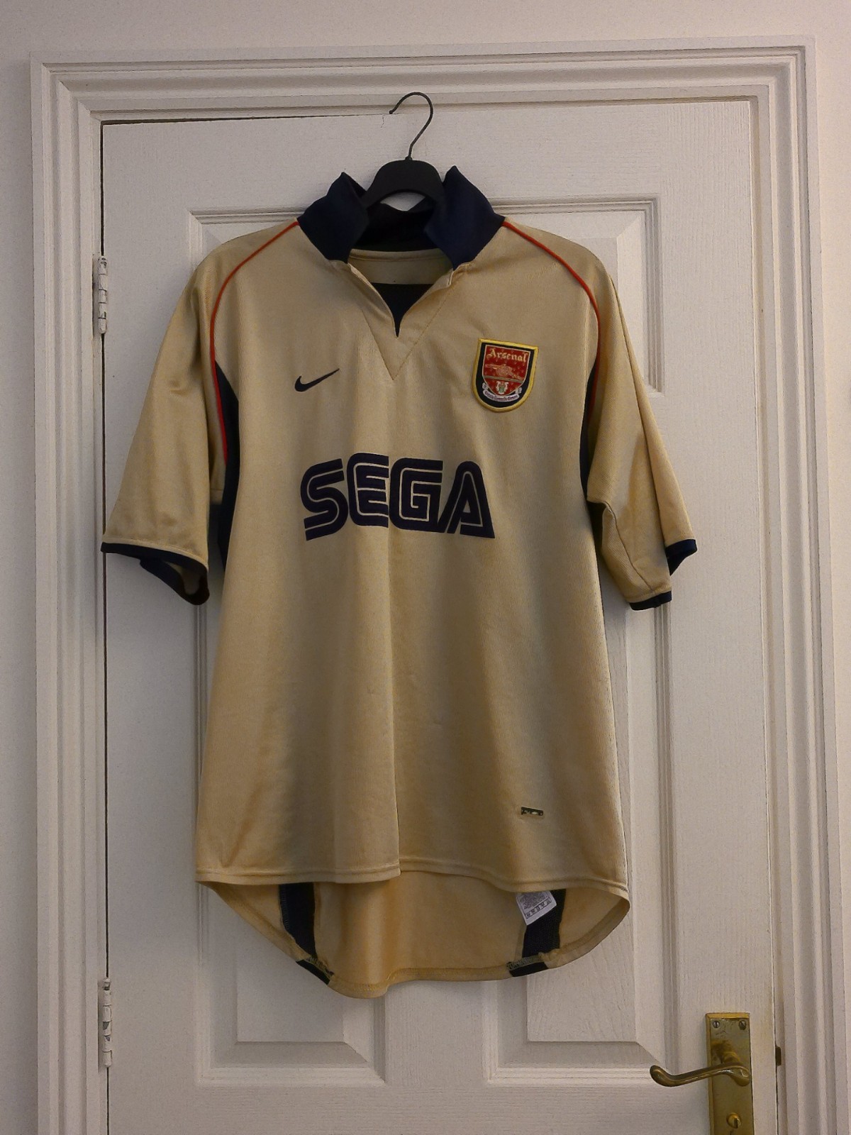 ORIGINAL ARSENAL FOOTBALL GOLD SHIRT 2001-02 - AWAY NIKE L for sale on Ebay
