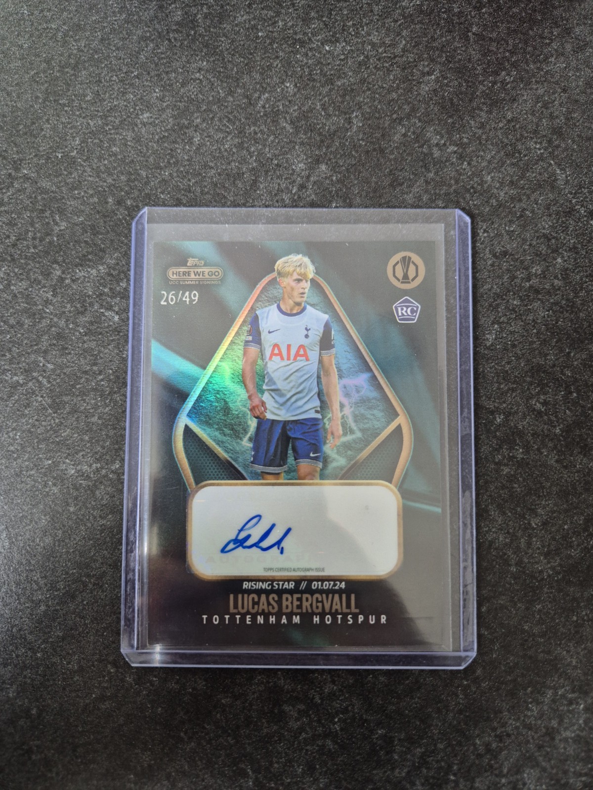 topps summer signings Lucas Bergvall RC Auto /49 Tottenham for sale on Ebay