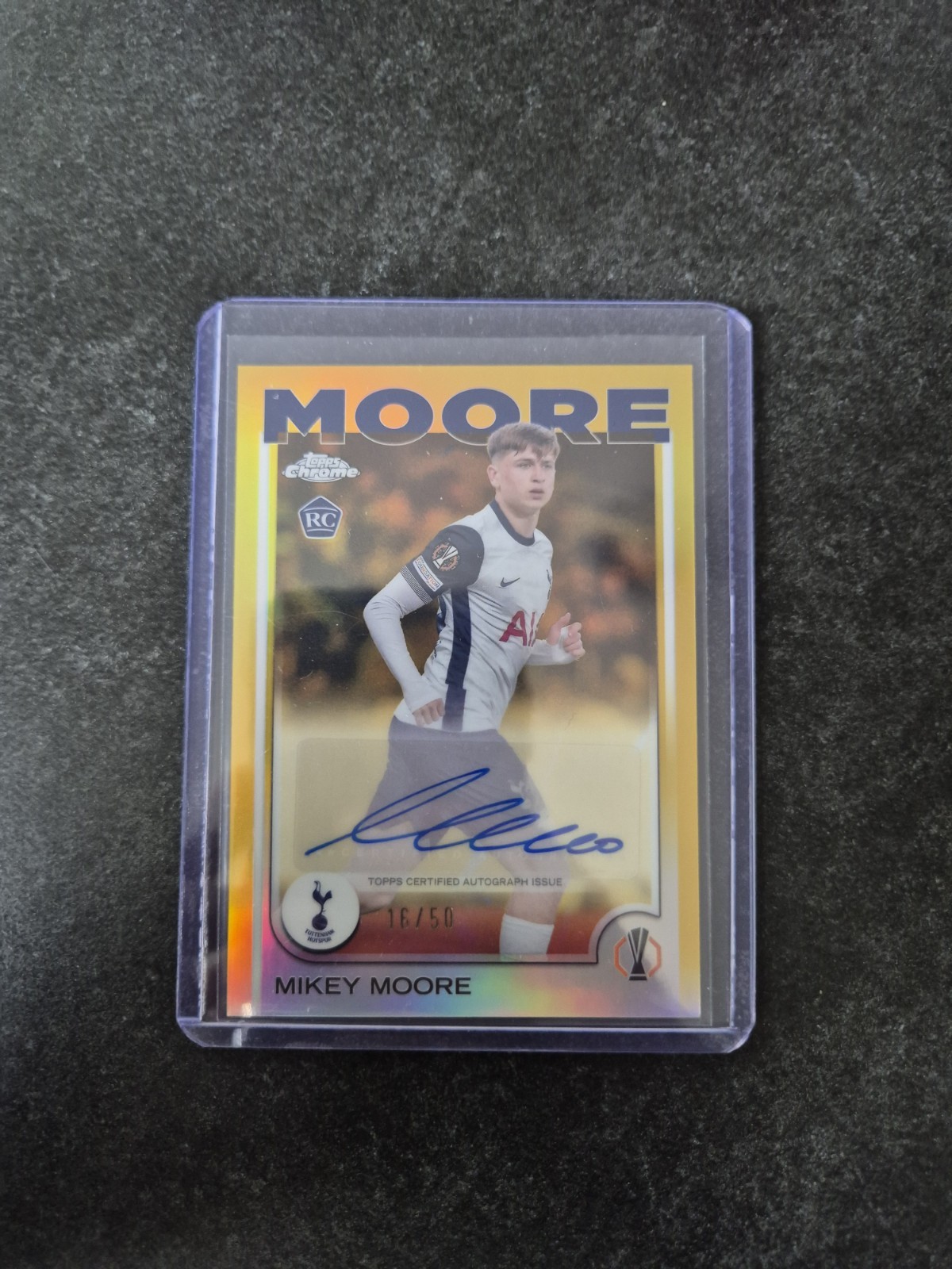 topps ucc chrome 24/25 Mikey Moore RC Auto /50 Tottenham for sale on Ebay