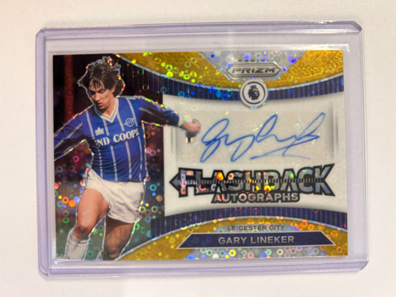 PANINI PRIZM 22/23 GARY LINEKER LEICESTER CITY FLASHBACK AUTO 8/10. for sale on Ebay