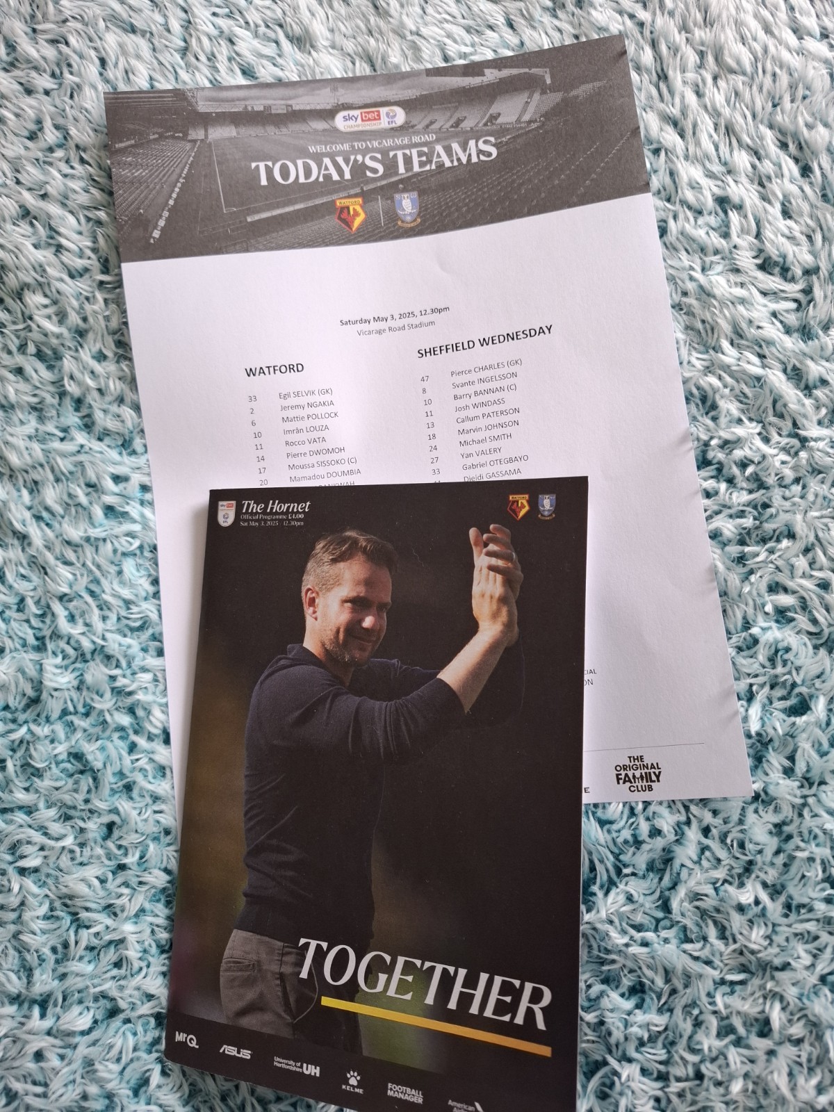 LAST EVER PUBLISHED WATFORD FC PROGRAMME & TEAMSHEET v Sheff Weds 3.5.25 for sale on Ebay