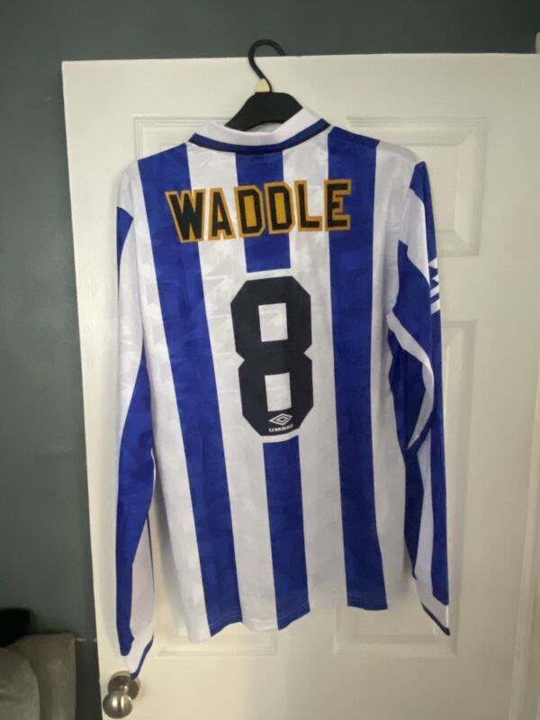 Rare Sheffield Wednesday long sleeve 1993 League Cup final Waddle #8 shirt Large for sale on Ebay