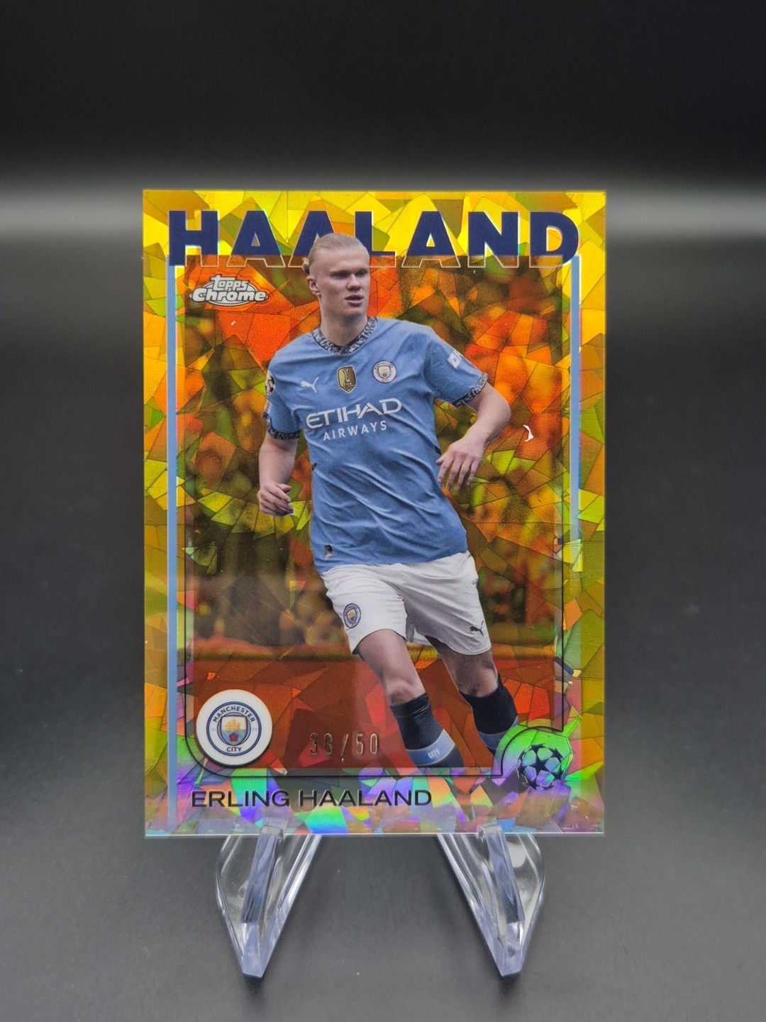 Topps Chrome Sapphire UCC 2024-25 - Erling Haaland Manchester City Parallel /50 for sale on Ebay
