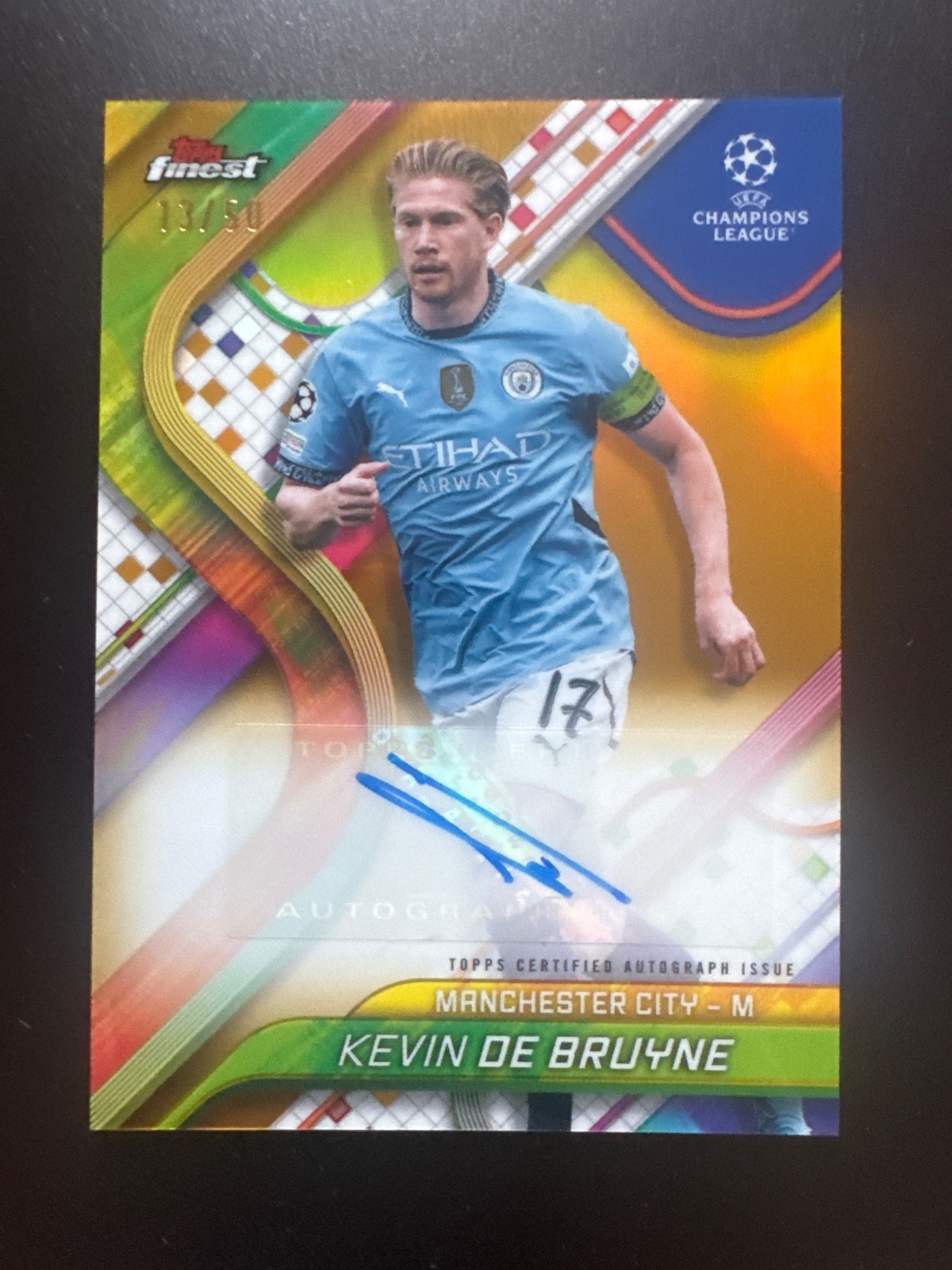 2024-25 Topps Finest Gold Auto #/50🔥Kevin De Bruyne Manchester City for sale on Ebay