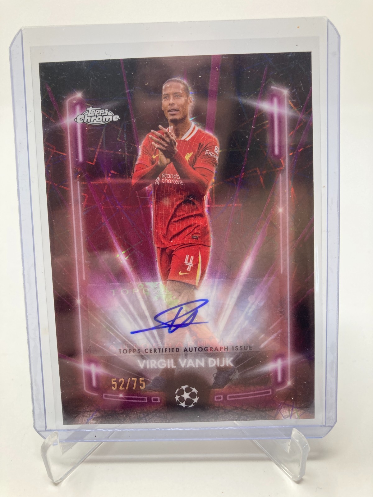 TOPPS CHROME  24/25 VIRGIL VAN DIJK LIVERPOOL BLACK LAZER AUTO 52/75. for sale on Ebay