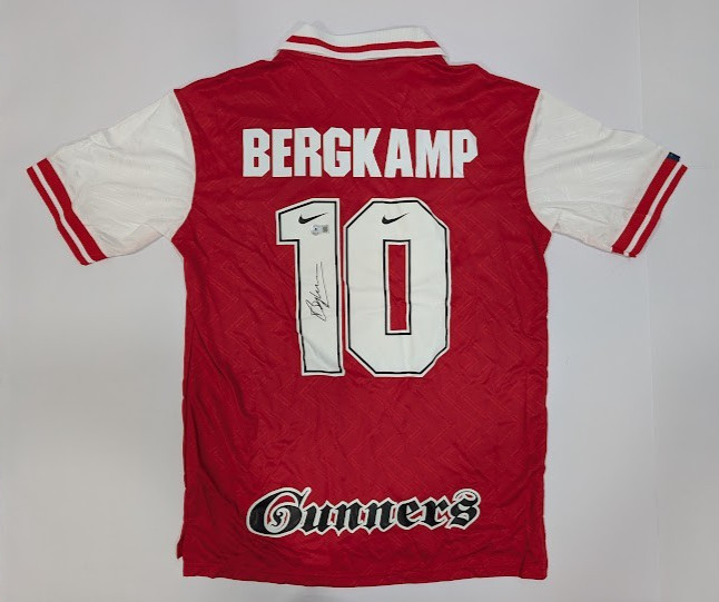 DENNIS BERGKAMP Back Signed Arsenal FC Jersey Authenticated by Beckett for sale on Ebay