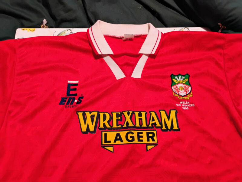 Signed by team, Wrexham AFC home shirt 1995/96 for sale on Ebay